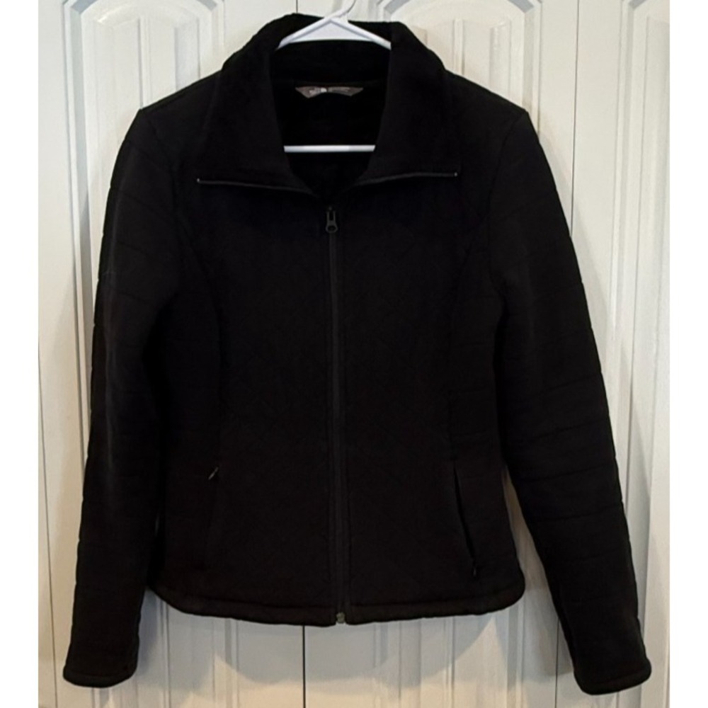 The North Face Womens S Black Quilted Fleece Lined Jacket Full Zip Outdoor